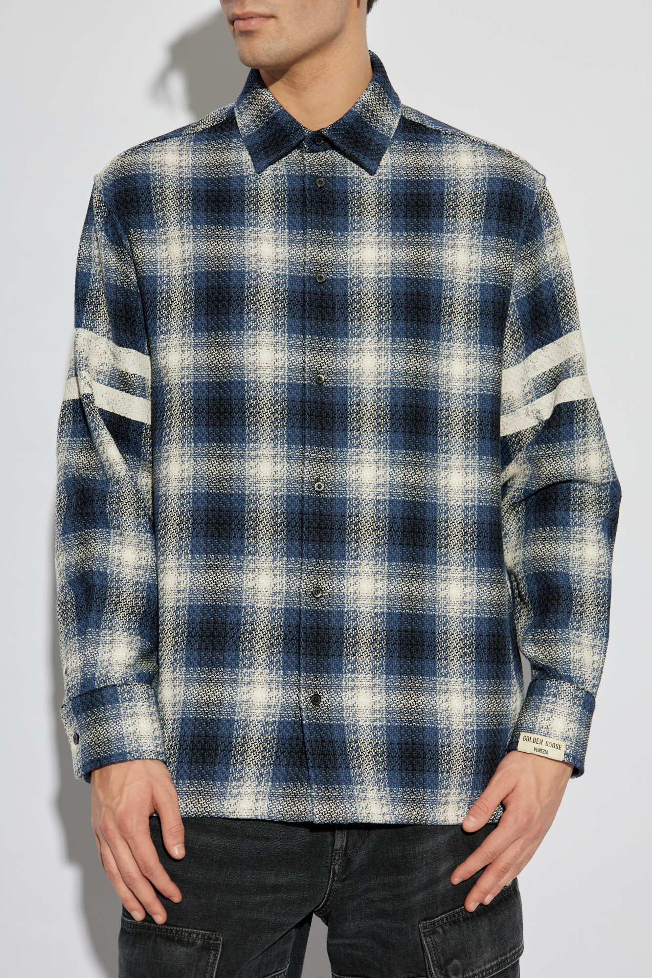 ballaholic Logo Flannel Check Shirt サイズL Off-White Flannel Shirt Check Pattern Logo